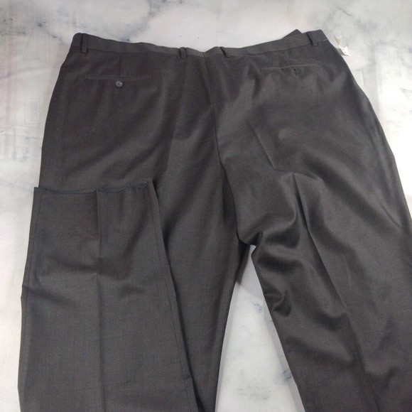 BARONI Couture Super 150s Wool Dress Pants Size 48 Brown Mid Rise Flat Front - Picture 6 of 7